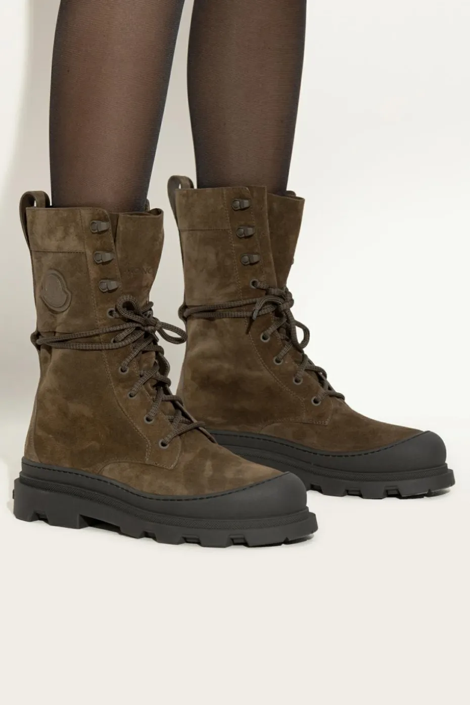 Moncler ZIELONY Zamszowe buty `Vera`