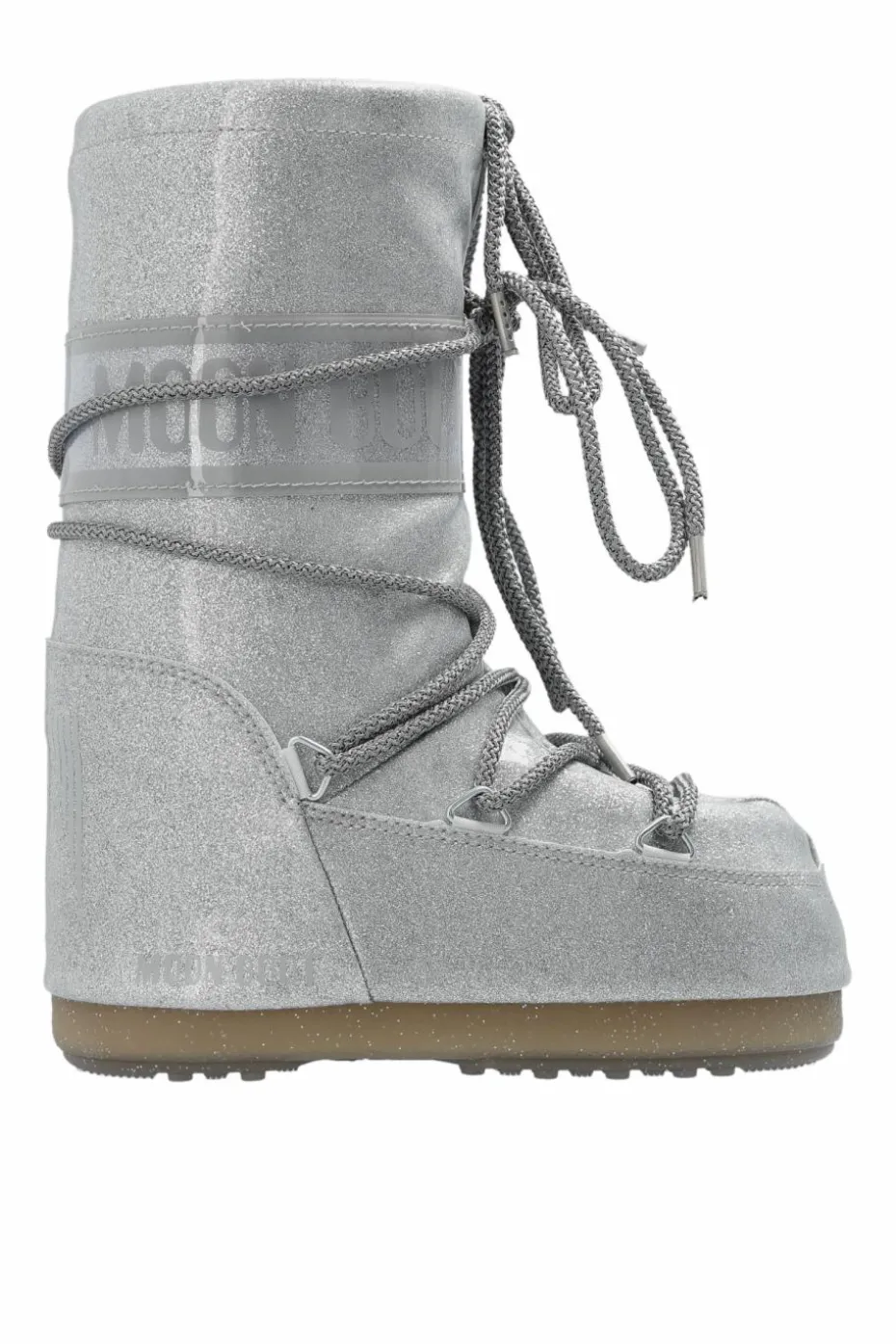 Moon Boot Kids SREBRNY Śniegowce `MB Icon Glitter`
