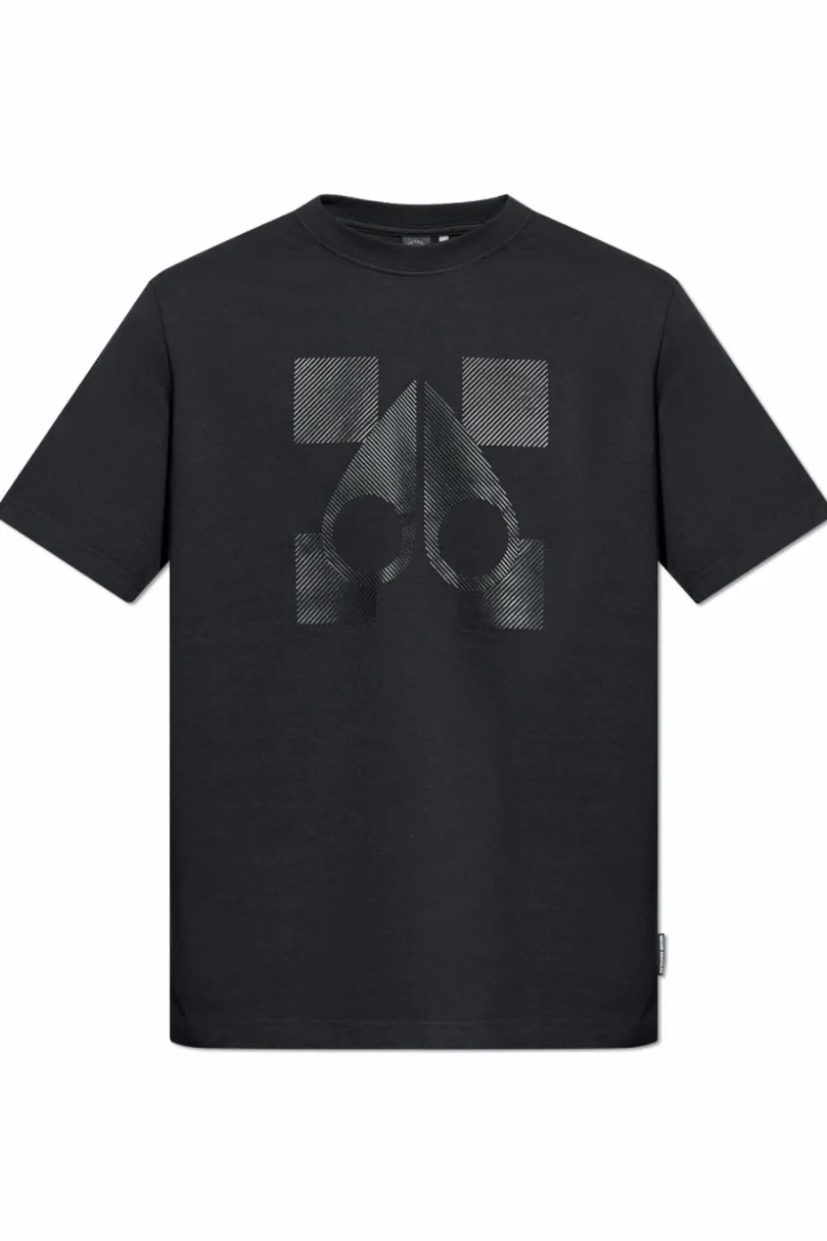 Moose Knuckles CZARNY T-shirt z nadrukowanym logo