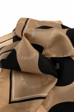 Moschino beżowy Jedwabna apaszka z logo