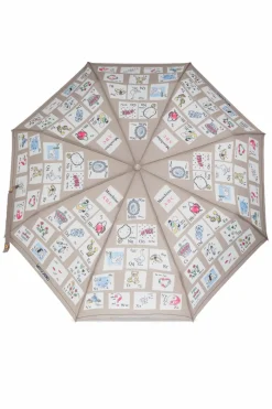 Moschino beżowy Składany parasol z logo