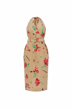 Moschino beżowy Sukienka z motywem kwiatowym