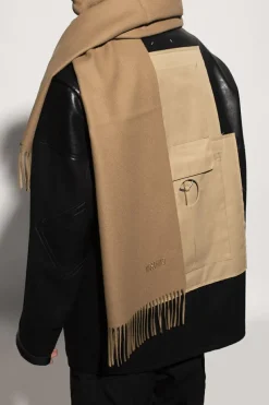 Moschino beżowy Szal z logo