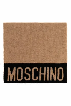 Moschino beżowy Szal z logo