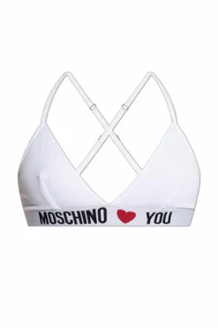 Moschino BIAŁY Biustonosz z logo