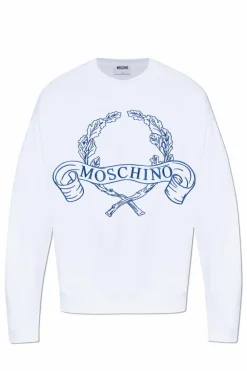 Moschino BIAŁY Bluza z wyszyciem