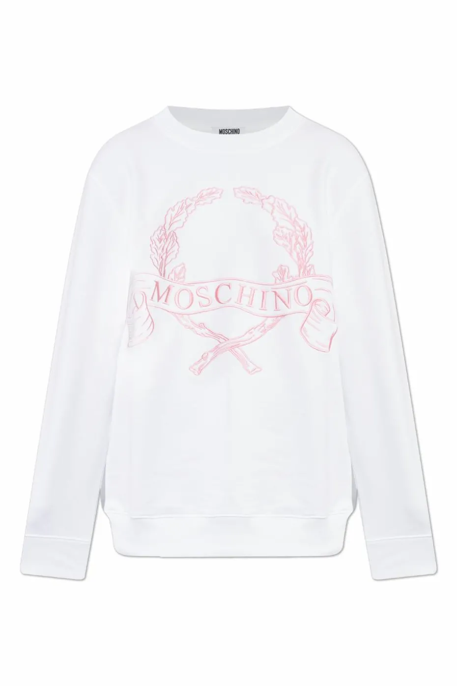 Moschino BIAŁY Bluza z wyszyciem