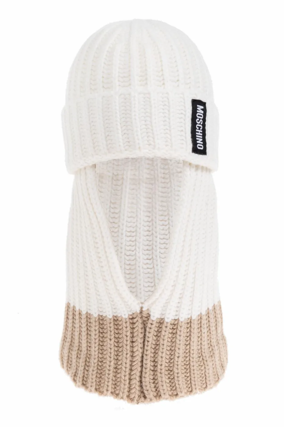 Moschino BIAŁY Kominiarka z naszywką z logo