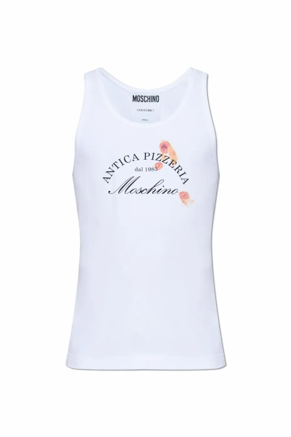 Moschino BIAŁY Prążkowany top