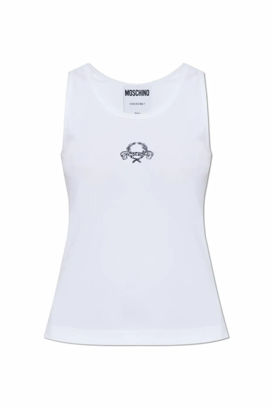 Moschino BIAŁY Prążkowany top