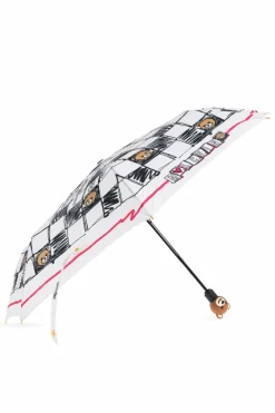 Moschino BIAŁY Składany parasol