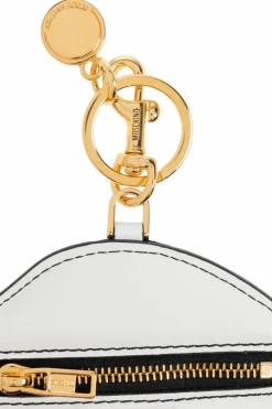 Moschino BIAŁY Skórzany brelok