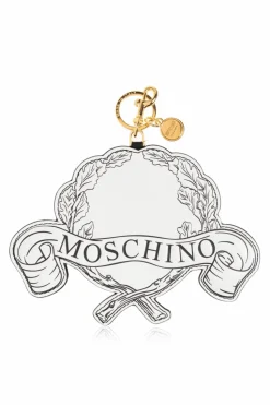 Moschino BIAŁY Skórzany brelok