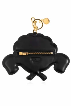 Moschino BIAŁY Skórzany brelok