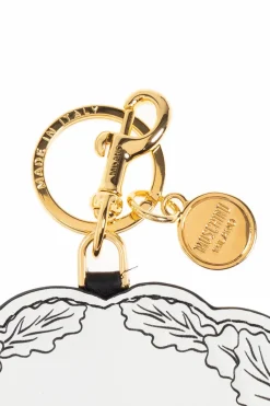 Moschino BIAŁY Skórzany brelok