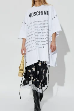Moschino BIAŁY Sukienka z nadrukiem