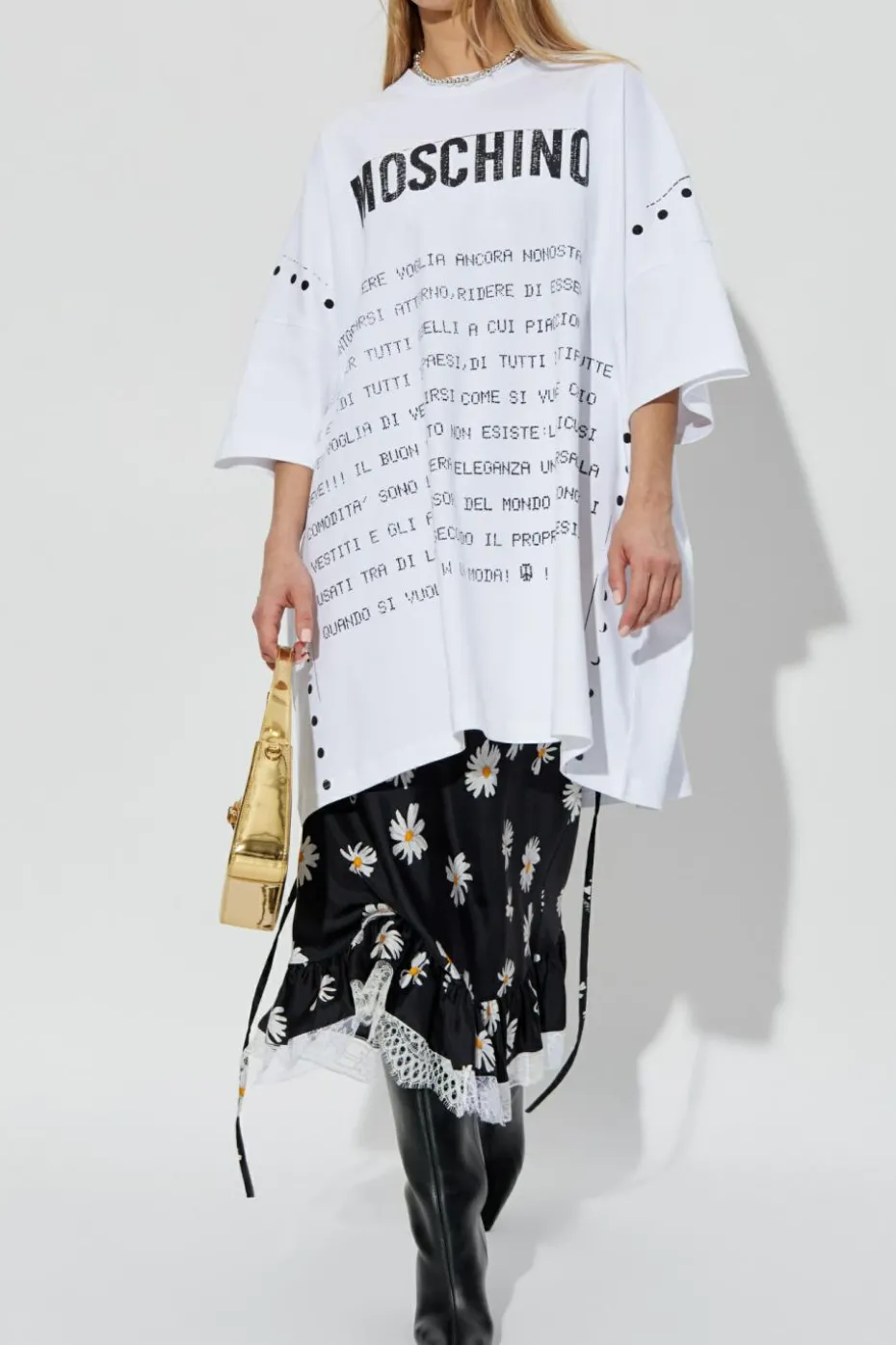 Moschino BIAŁY Sukienka z nadrukiem