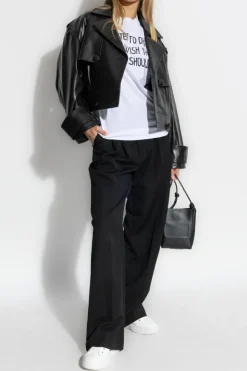 Moschino BIAŁY T-shirt z nadrukiem