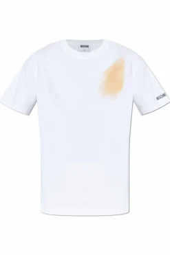 Moschino BIAŁY T-shirt z nadrukiem