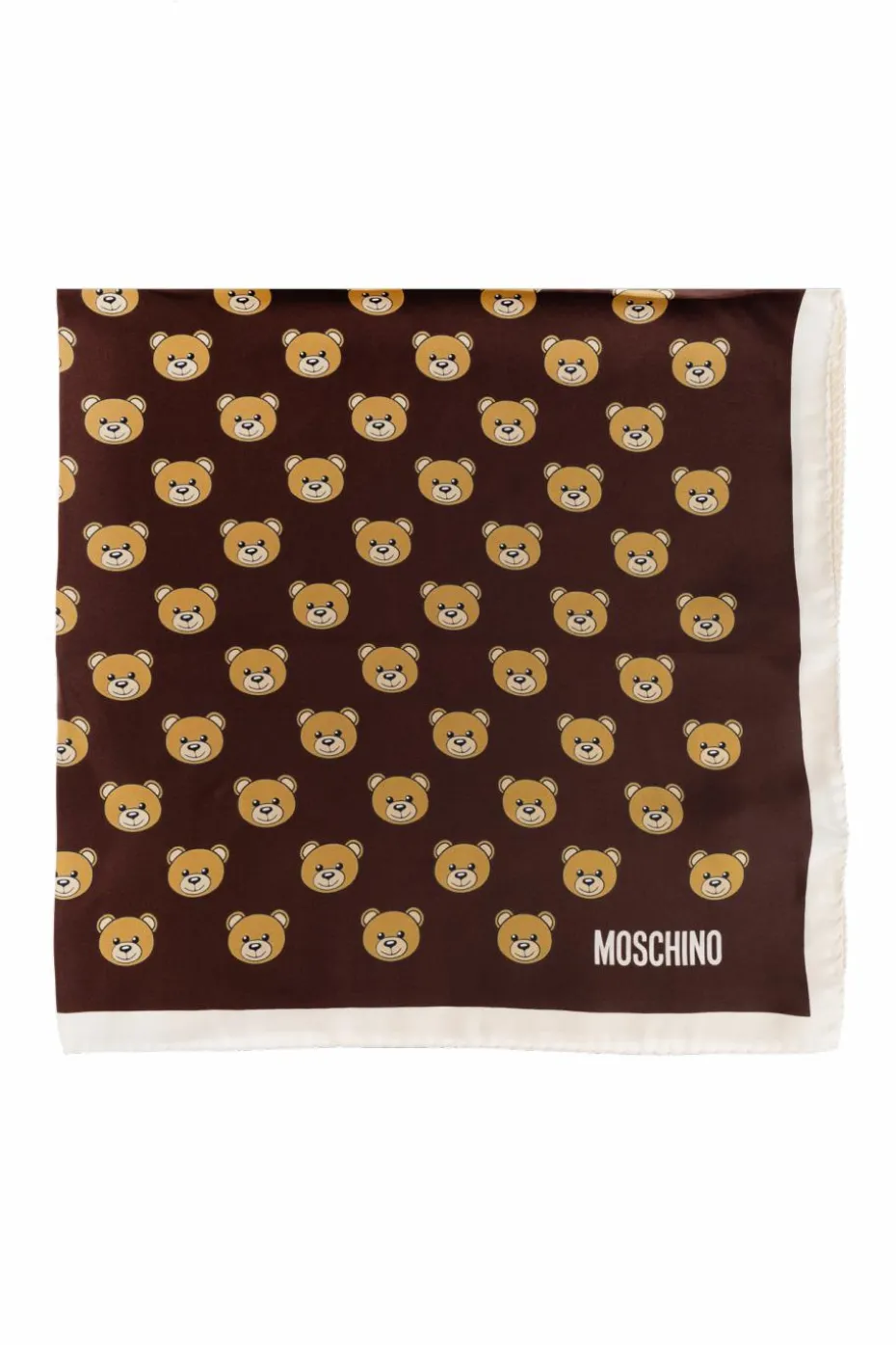 Moschino BRĄZOWY Chusta z charakterystycznym motywem misia