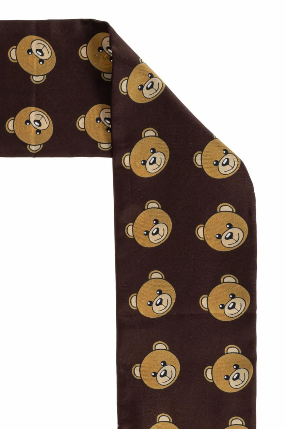 Moschino BRĄZOWY Jedwabna apaszka