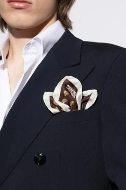 Moschino BRĄZOWY Jedwabna poszetka