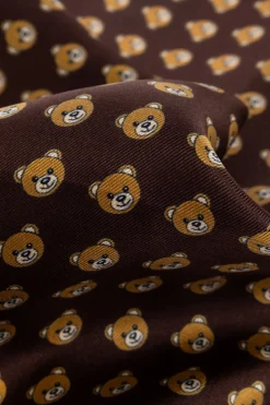 Moschino BRĄZOWY Jedwabna poszetka