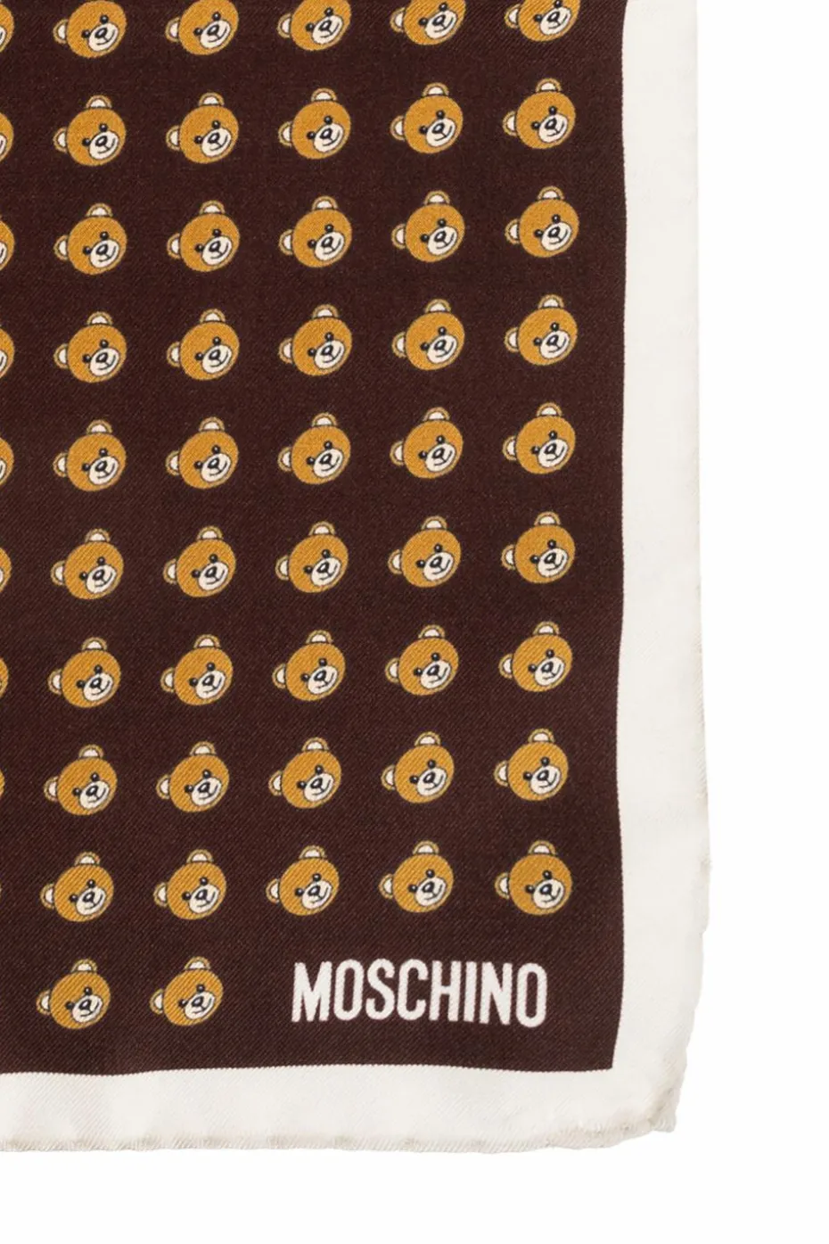 Moschino BRĄZOWY Jedwabna poszetka