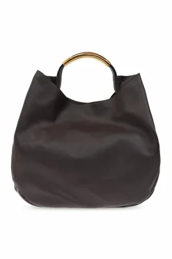 Moschino BRĄZOWY Skórzana torba typu `shopper`