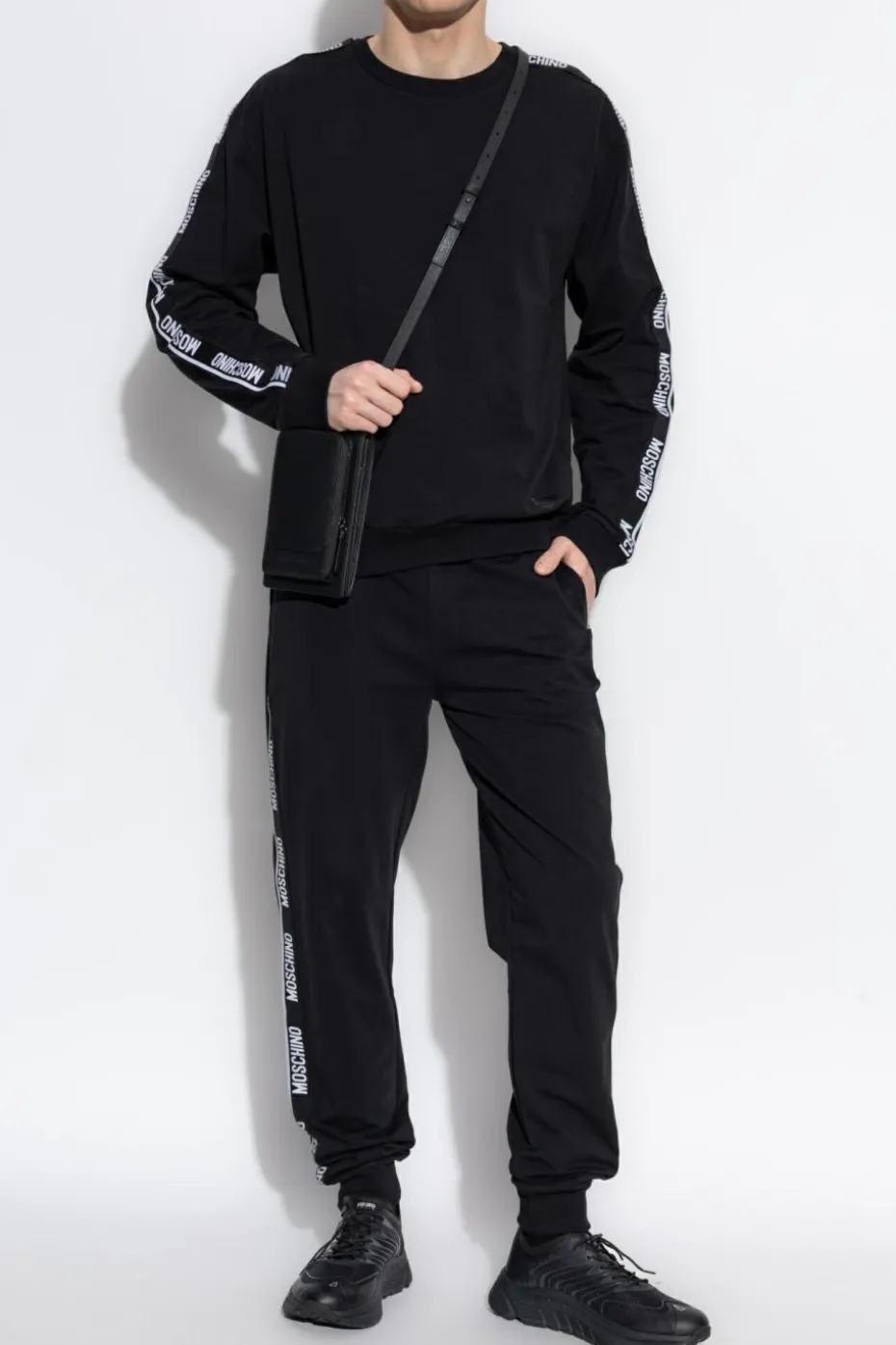 Moschino CZARNY Bluza z logo z kolekcji `Underwear`