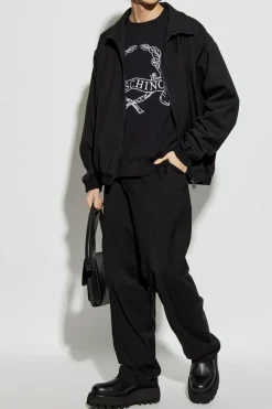Moschino CZARNY Bluza z wyszytym logo