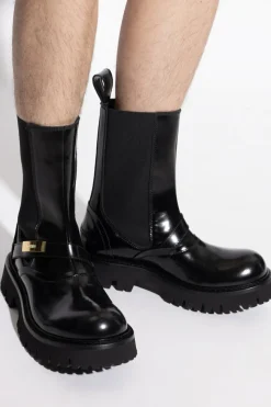 Moschino CZARNY Botki z logo