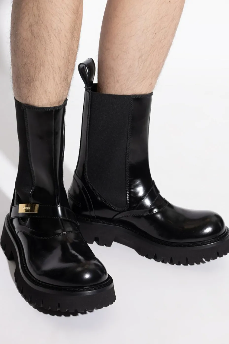 Moschino CZARNY Botki z logo