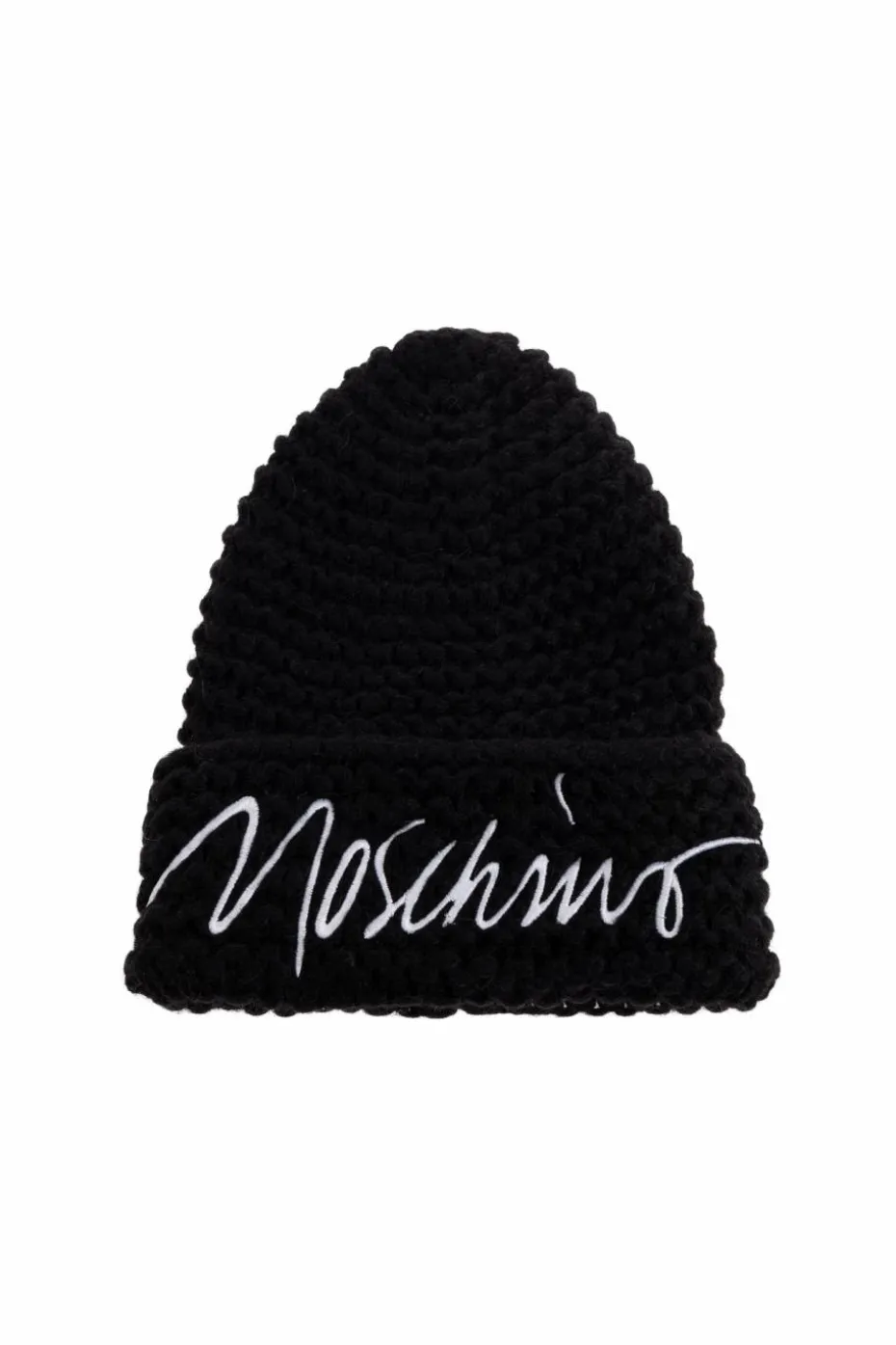 Moschino CZARNY Czapka z wyszytym logo