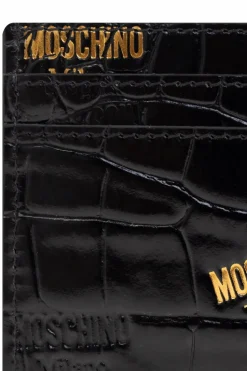 Moschino CZARNY Etui na karty z logo