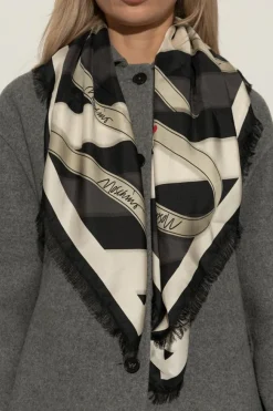 Moschino CZARNY Jedwabna chusta
