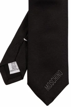 Moschino CZARNY Jedwabny krawat