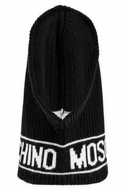 Moschino CZARNY Kaptur z logo