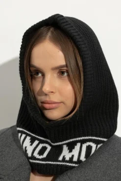 Moschino CZARNY Kaptur z logo