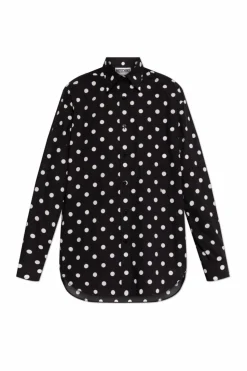 Moschino CZARNY Koszula ze wzorem w groszki