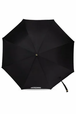 Moschino CZARNY Parasol ze wzorem