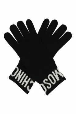 Moschino CZARNY Rękawice z logo