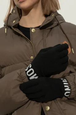 Moschino CZARNY Rękawice z logo