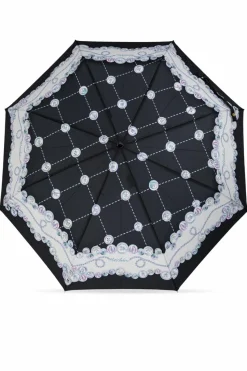 Moschino CZARNY Składany parasol z logo