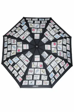 Moschino CZARNY Składany parasol z logo