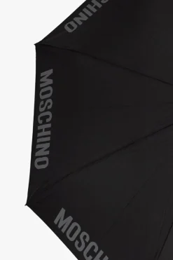 Moschino CZARNY Składany parasol z logo