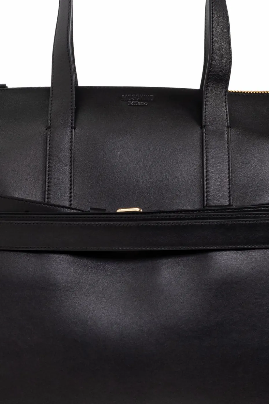 Moschino CZARNY Skórzana torba typu `shopper`