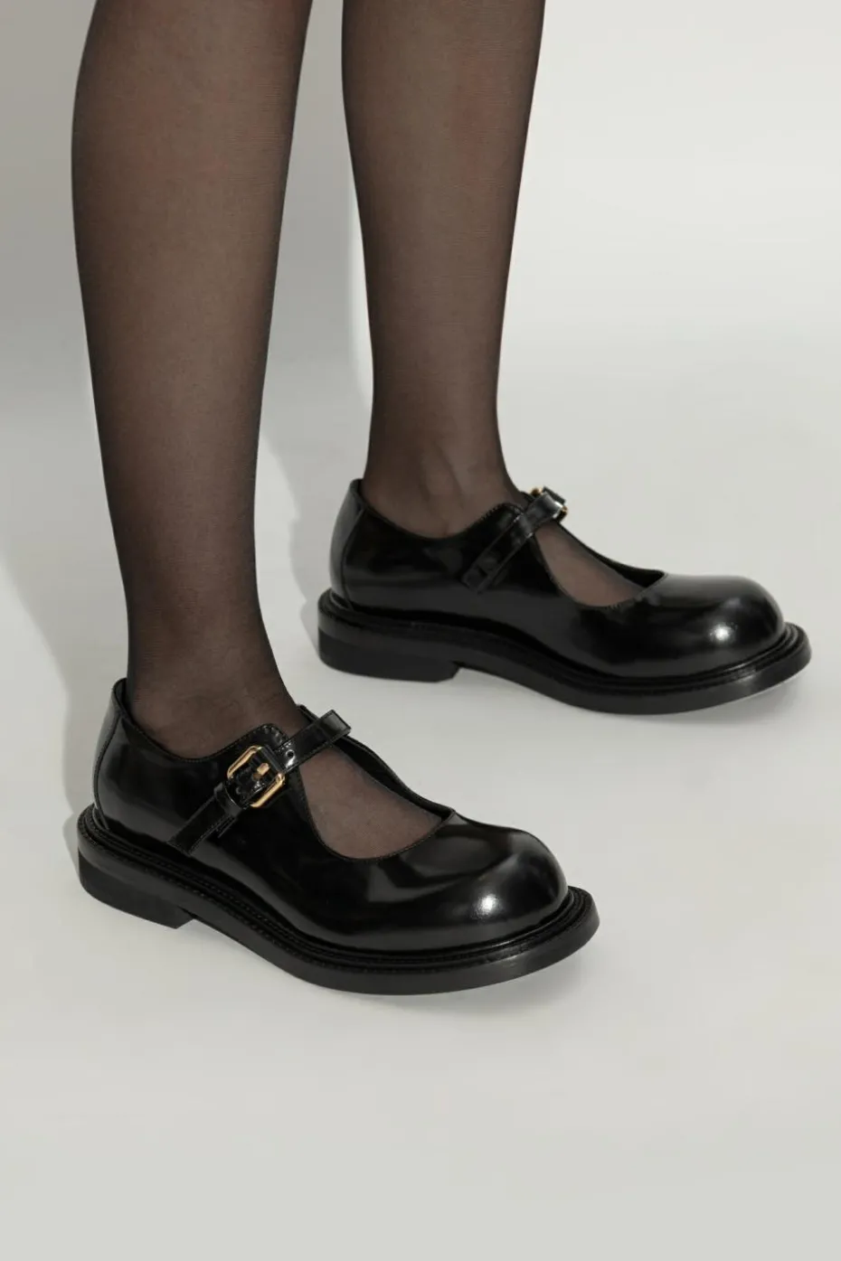 Moschino CZARNY Skórzane buty