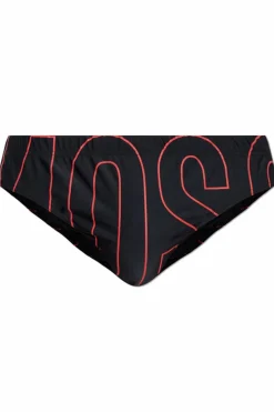 Moschino CZARNY Slipy kąpielowe z logo