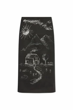 Moschino CZARNY Spódnica z nadrukiem